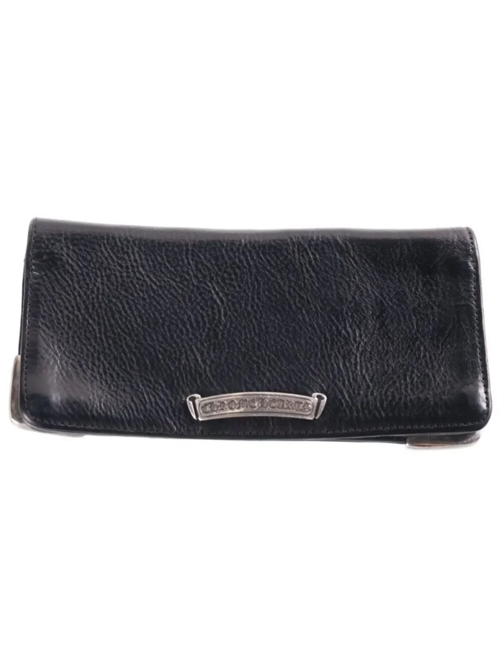 Chrome Hearts Long Single Fold Wallet Leather Black
